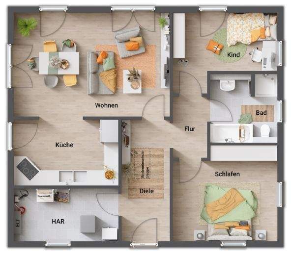 Bungalow Testorf-Steinfort Schönhof - 3 Zimmer, 90 m&sup2;, 269.950&euro; | Angebot:26486528