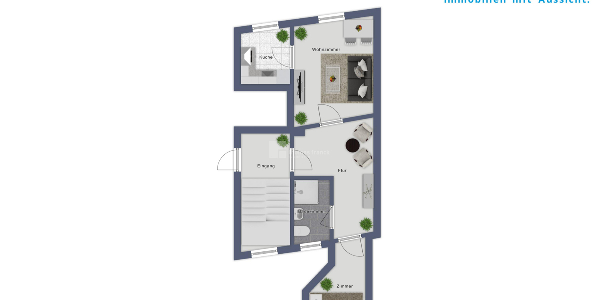 Innenstadtlage für Praktiker: helle 2-Zimmer-Dachgeschosswohnung mit Einbauküche, Duschbad, Keller - Dachgeschoßwohnung Schwerin Feldstadt | Angebot:26866548