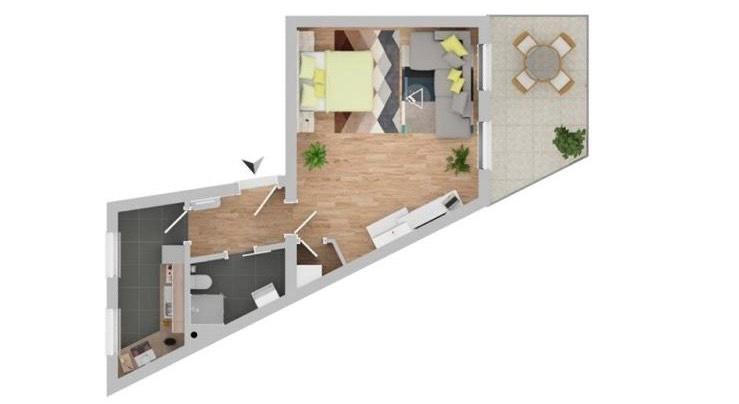 Etagenwohnung Schwerin Altstadt - 1 Zimmer, 50 m&sup2;, 500&euro; | Angebot:26638602