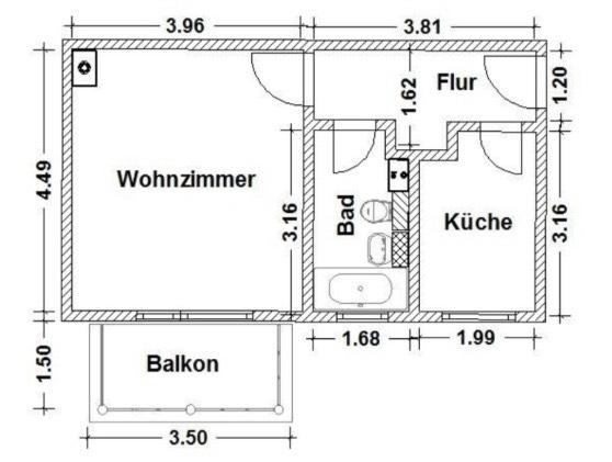Erdgeschoßwohnung Wismar Altstadt - 1 Zimmer, 34 m&sup2;, 350&euro; | Angebot:26337192