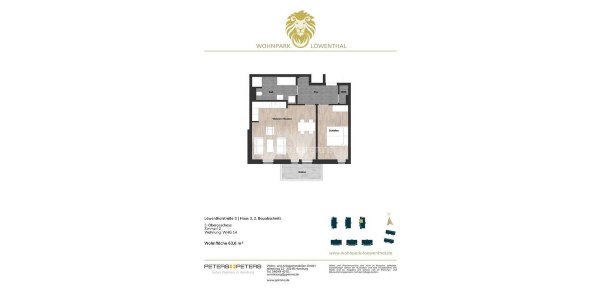 Etagenwohnung Schwerin Werdervorstadt - 2 Zimmer, 65 m&sup2;, 799&euro; | Angebot:26787956