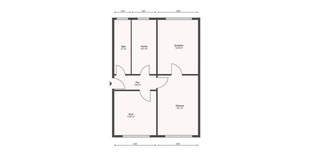 Etagenwohnung Groß Stieten - 3 Zimmer, 59 m&sup2;, 500&euro; | Angebot:26764526