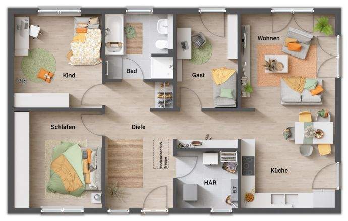 Bungalow Neustadt-Glewe Hohewisch - 4 Zimmer, 101 m&sup2;, 216.350&euro; | Angebot:26376618