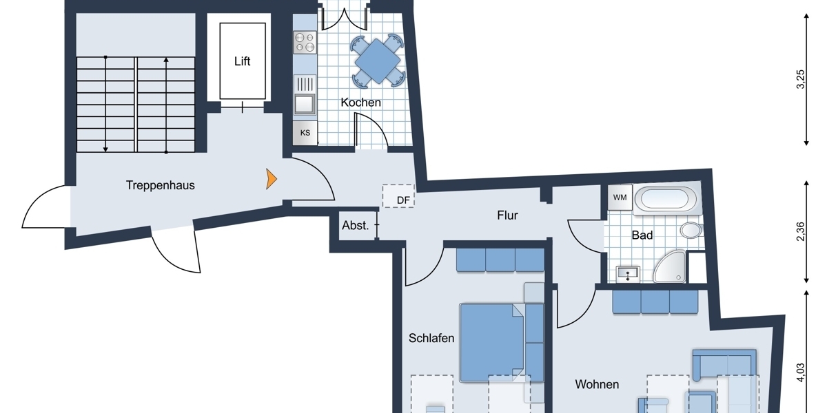 Wohnen mit Weltkulturerbe: 2-Zimmer-Wohnung mit Balkon, Fahrstuhl & Ausblick - Etagenwohnung Schwerin Altstadt | Angebot:26614880
