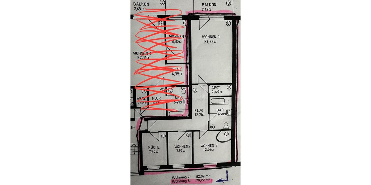 Etagenwohnung Pampow - 3 Zimmer, 76 m&sup2;, 800&euro; | Angebot:24828206