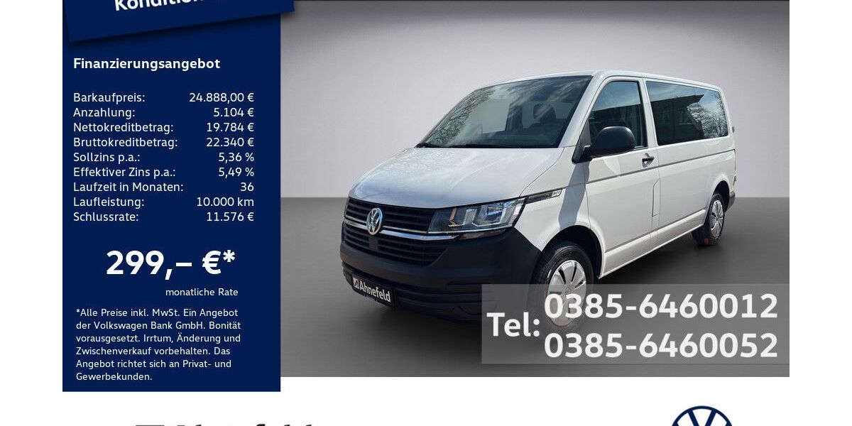 VW T6 Kombi 125.100 km 24.888 &euro; Schwerin 19061