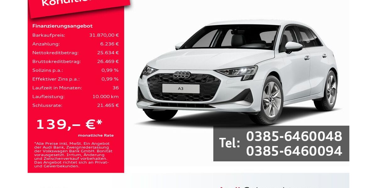 Audi A3 16.700 km 31.870 &euro; Schwerin 19061