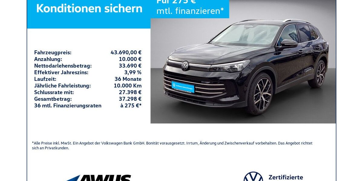 VW Tiguan 15.800 km 43.690 &euro; Schwerin 19057
