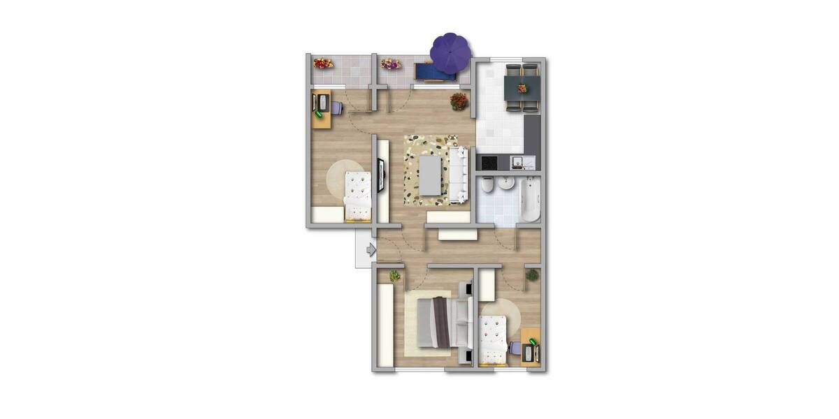 Etagenwohnung Schwerin Mueßer Holz - 4 Zimmer, 83 m&sup2;, 520&euro; | Angebot:26798021