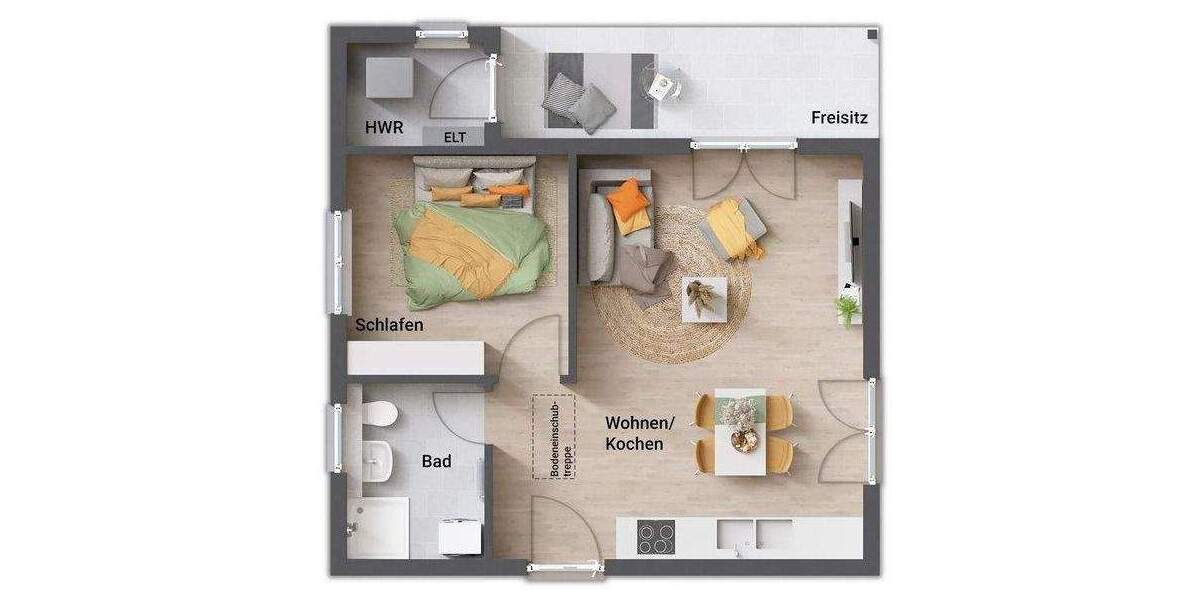 Bungalow Brüsewitz Gottmannsförde - 2 Zimmer, 51 m&sup2;, 217.100&euro; | Angebot:26486529