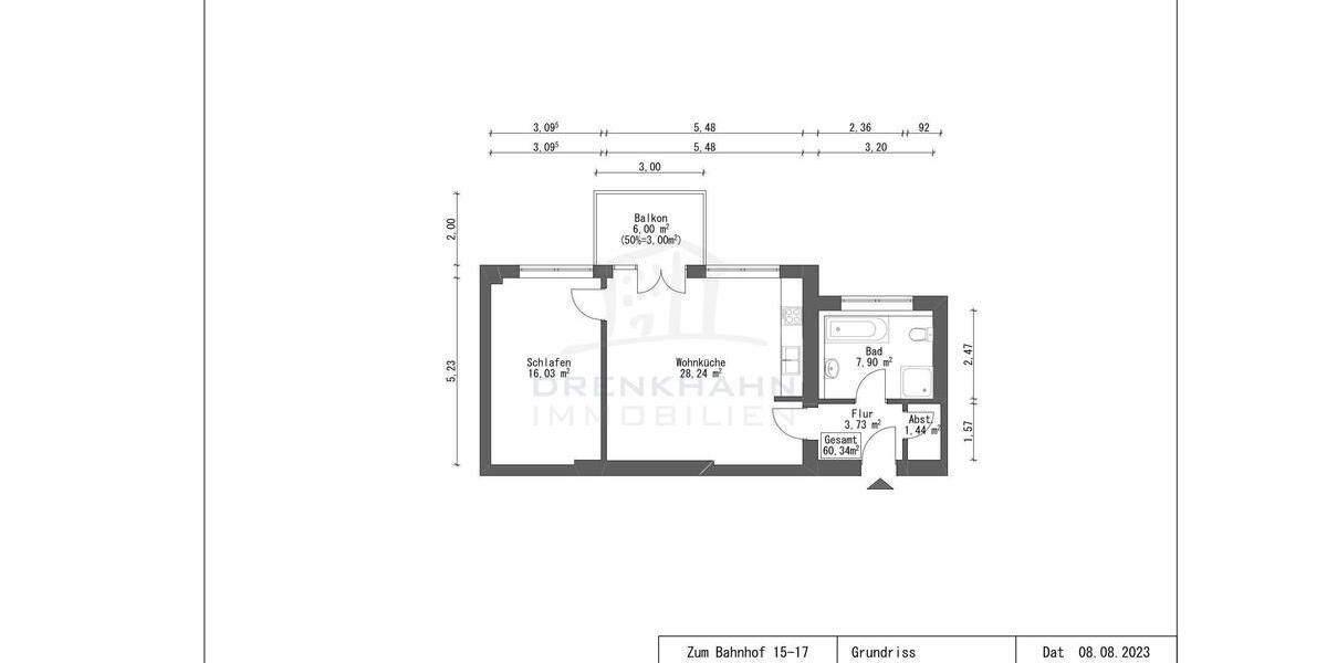 Etagenwohnung Schwerin - 2 Zimmer, 60 m&sup2;, 785&euro; | Angebot:26549998