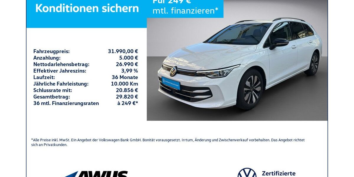 VW Golf 19.800 km 31.990 &euro; Schwerin 19057