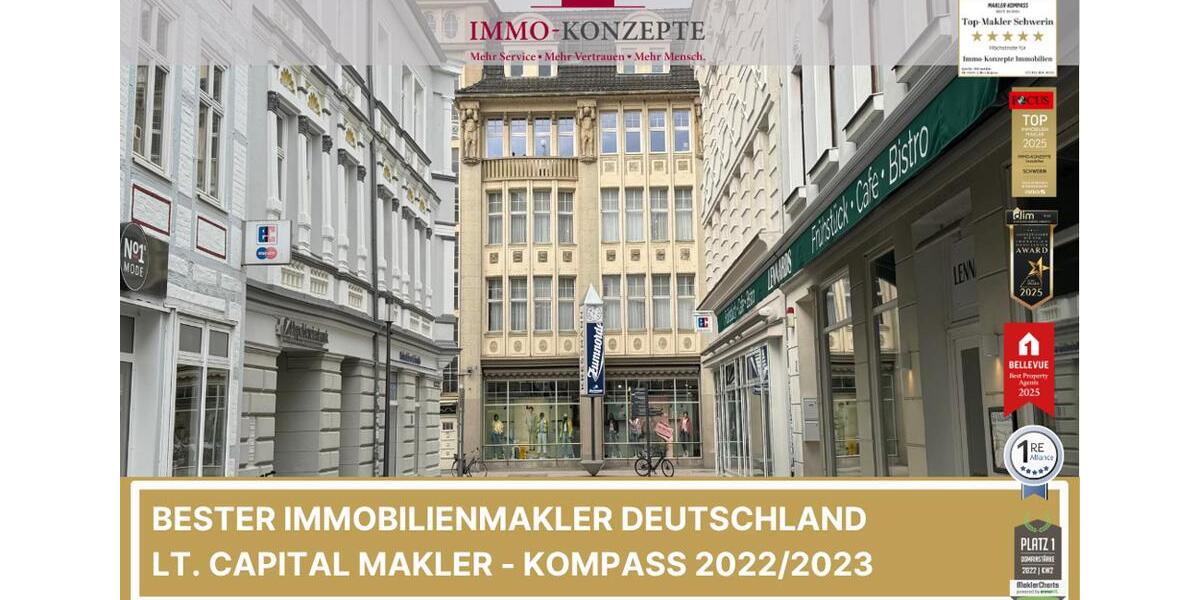 Etagenwohnung Schwerin Altstadt - 2 Zimmer, 55 m&sup2;, 550&euro; | Angebot:26479258