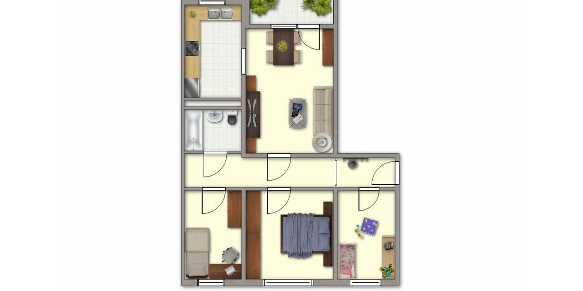 Etagenwohnung Schwerin Mueß - 4 Zimmer, 69 m&sup2;, 425&euro; | Angebot:26368203
