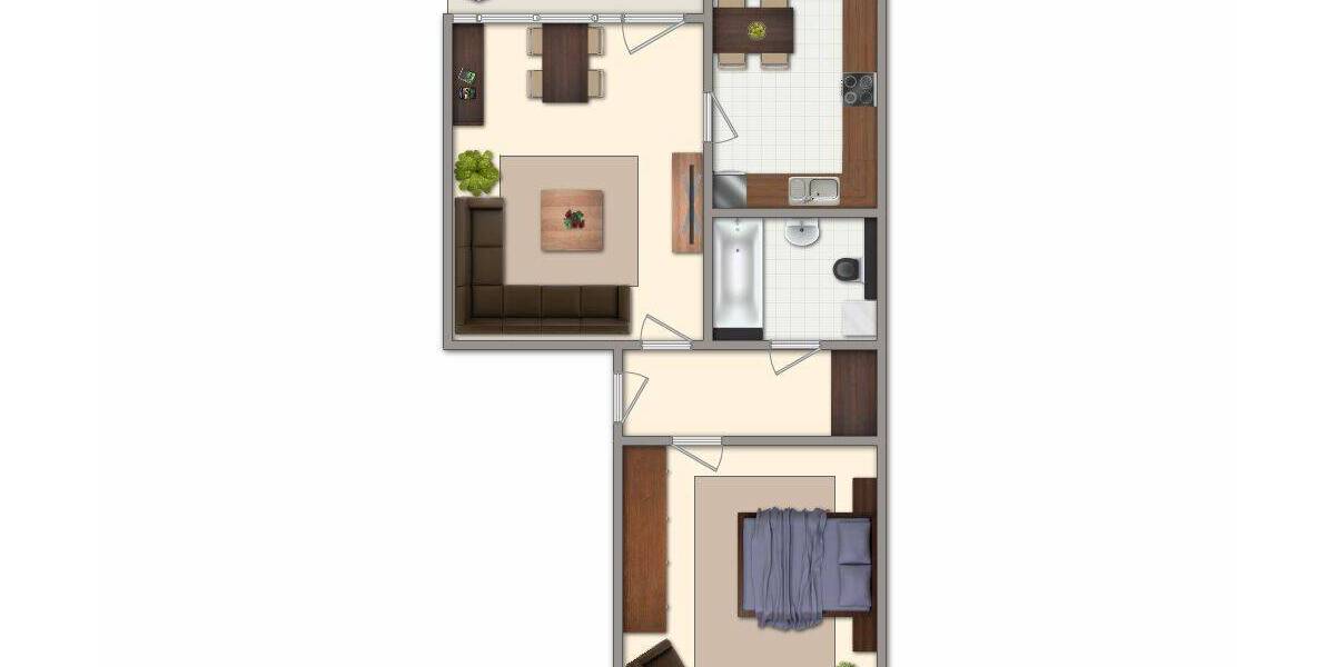 Etagenwohnung Schwerin Mueßer Holz - 2 Zimmer, 46 m&sup2;, 295&euro; | Angebot:26555423