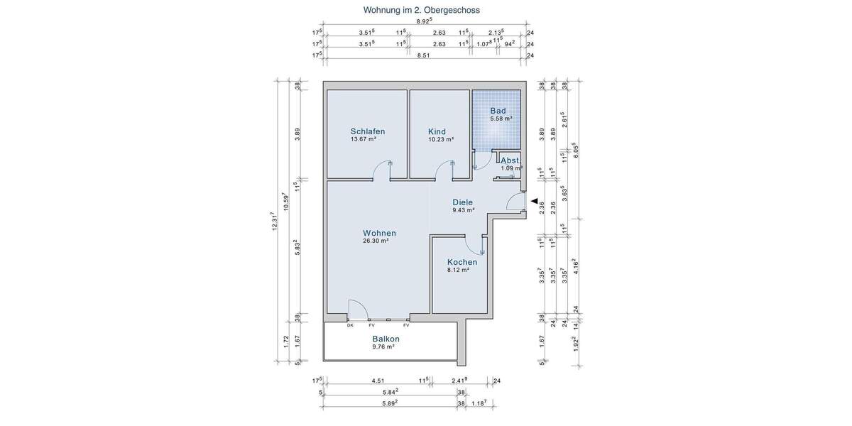 Etagenwohnung Schwerin Krebsförden - 3 Zimmer, 79 m&sup2;, 155.000&euro; | Angebot:25749143