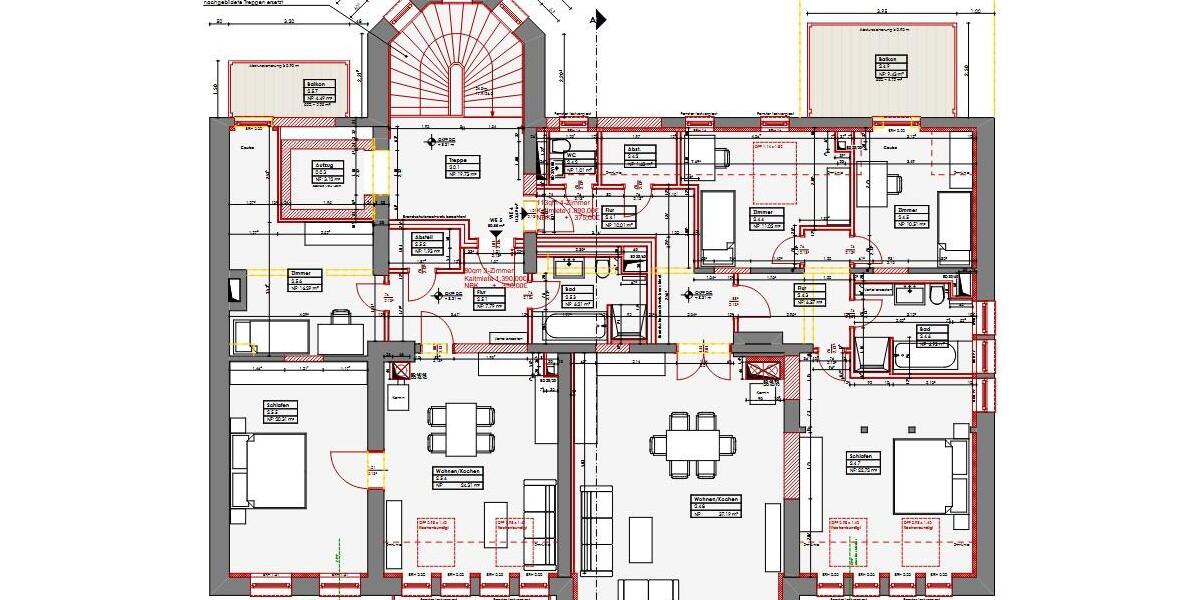 Dachgeschoßwohnung Schwerin Altstadt - 4 Zimmer, 113 m&sup2;, 1.490&euro; | Angebot:22454828