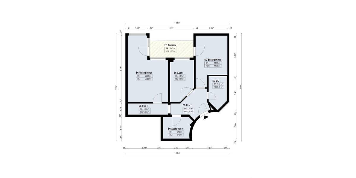 Etagenwohnung Schwerin Feldstadt - 2 Zimmer, 72 m&sup2;, 159.000&euro; | Angebot:26912931