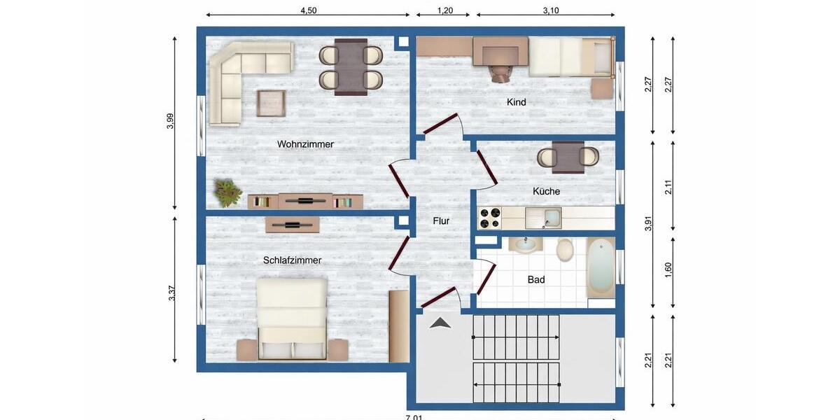 Etagenwohnung Lewitzrand - 4 Zimmer, 68 m&sup2;, 399&euro; | Angebot:26710069
