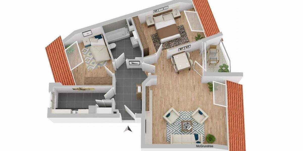 Etagenwohnung Schwerin Friedrichsthal - 3 Zimmer, 81 m&sup2;, 229.900&euro; | Angebot:25373069