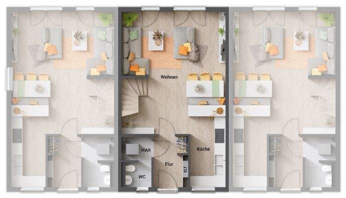 Reihenmittelhaus Lützow - 5 Zimmer, 1.680&euro; | Angebot:26471122