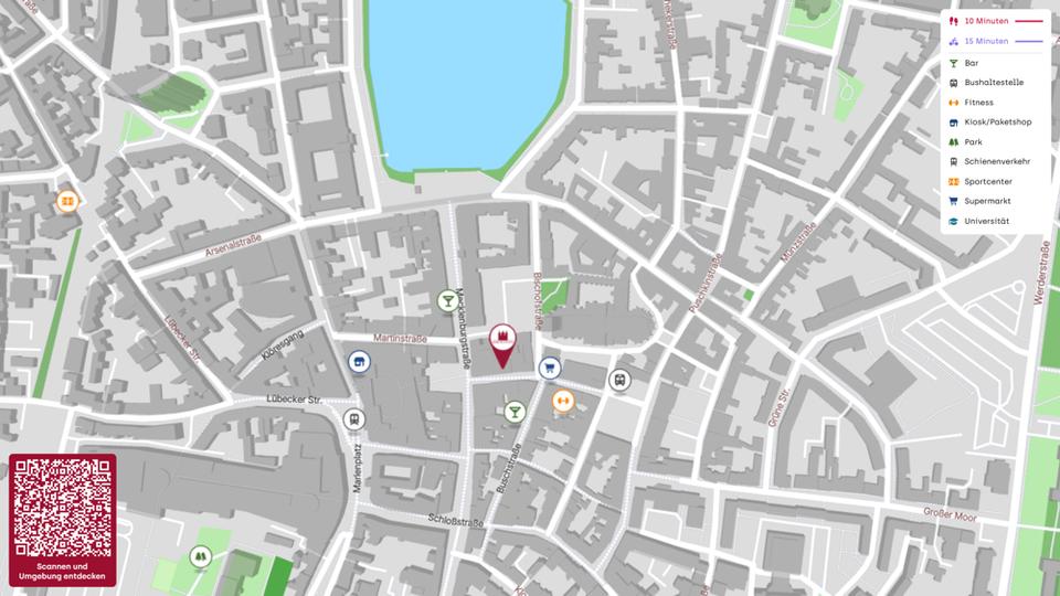 Etagenwohnung Schwerin Altstadt - 2 Zimmer, 55 m&sup2;, 550&euro; | Angebot:26479258