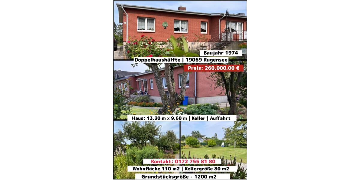 Doppelhaushälfte Lübstorf - 5 Zimmer, 110 m&sup2;, 260.000&euro; | Angebot:25454266