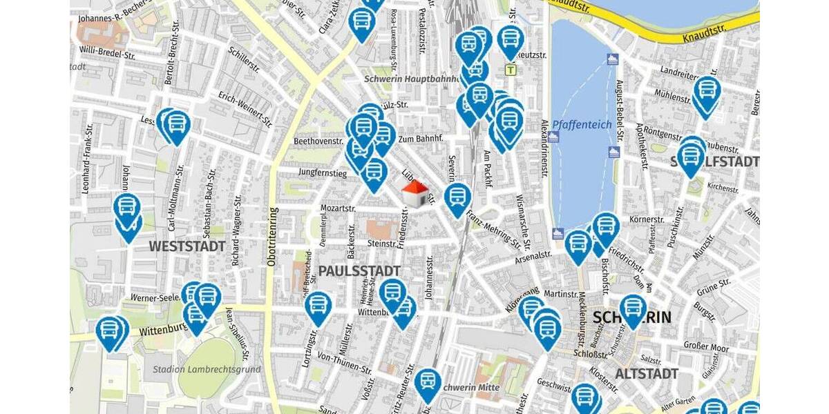 Etagenwohnung Schwerin Paulsstadt - 2 Zimmer, 73 m&sup2;, 729&euro; | Angebot:26894968