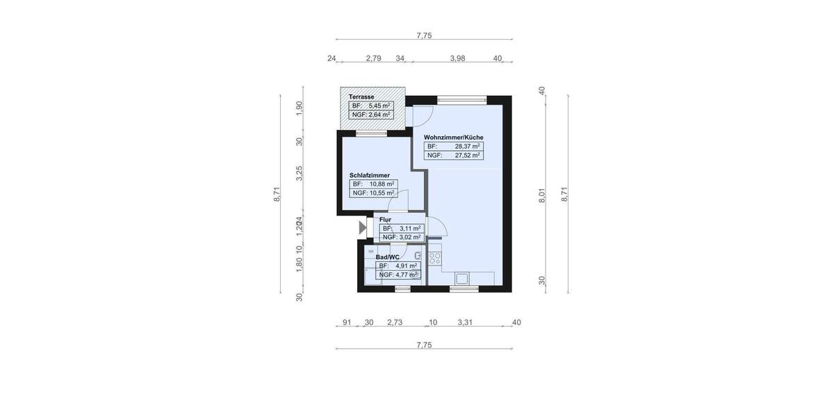 Etagenwohnung Schwerin Krebsförden - 2 Zimmer, 48 m&sup2;, 110.000&euro; | Angebot:25899871