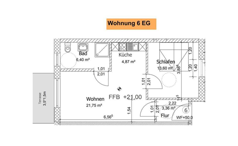 Etagenwohnung Dorf Mecklenburg - 2 Zimmer, 55 m&sup2;, 612&euro; | Angebot:26662997