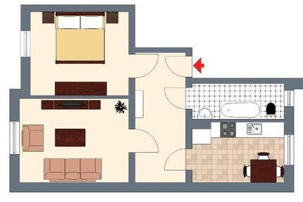 Schöne 2-Zimmer-Wohnung mit Einbauküche und Stellplatz! 2 zimmer