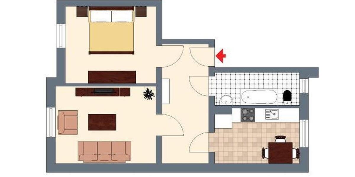 Schöne 2-Zimmer-Wohnung mit Einbauküche und Stellplatz! 2 zimmer