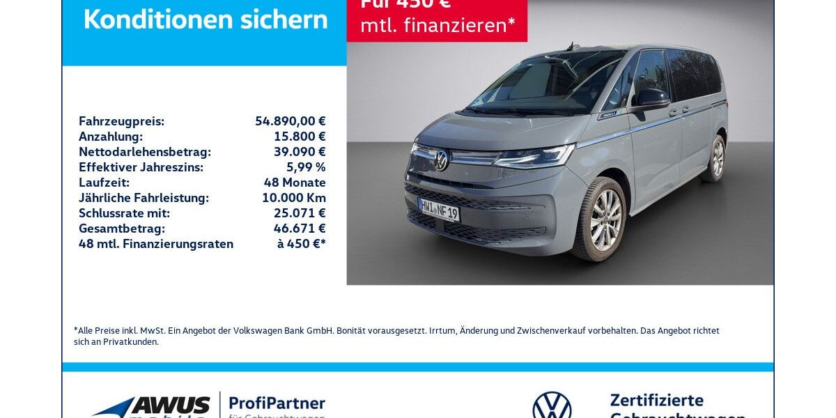 VW T7 Multivan 26.810 km 54.890 &euro; Schwerin 19057