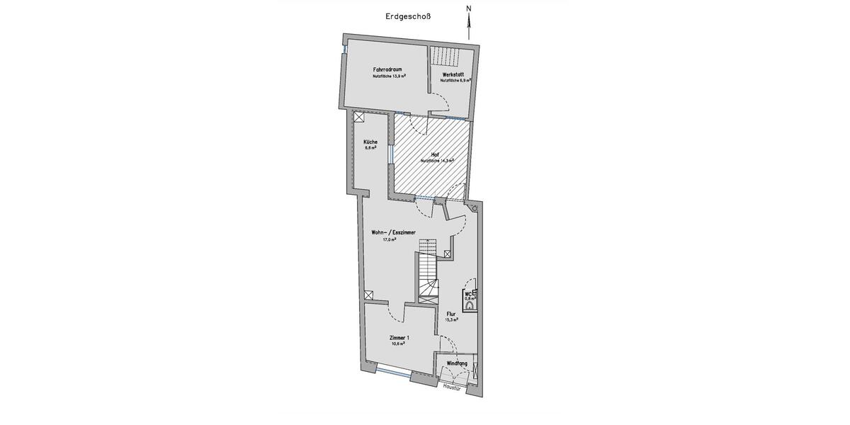 Reihenhaus Wismar Altstadt - 6.5 Zimmer, 120 m&sup2;, 1.600&euro; | Angebot:26122554