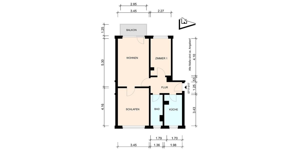 Erdgeschoßwohnung Warin - 2.5 Zimmer, 58 m&sup2;, 357&euro; | Angebot:26561525