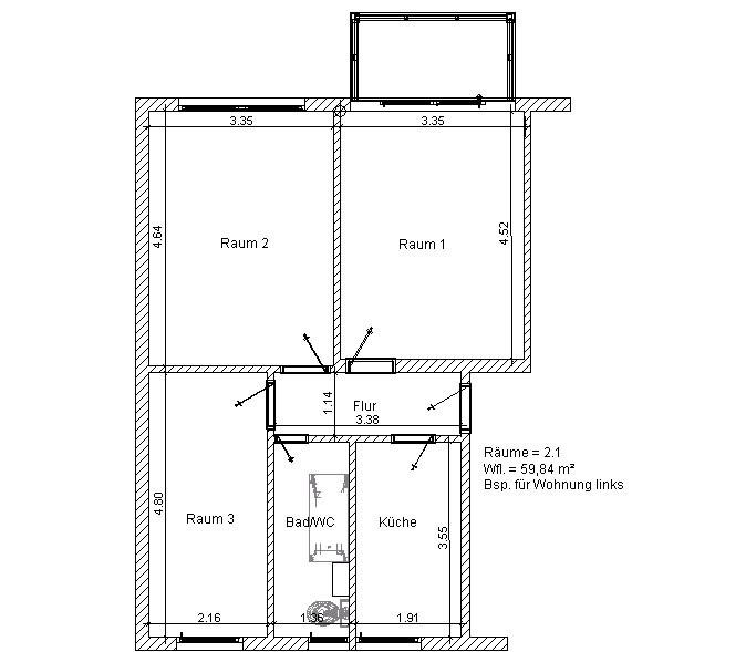 Dachgeschoßwohnung Wismar Altstadt - 2 Zimmer, 60 m&sup2;, 444&euro; | Angebot:26422325