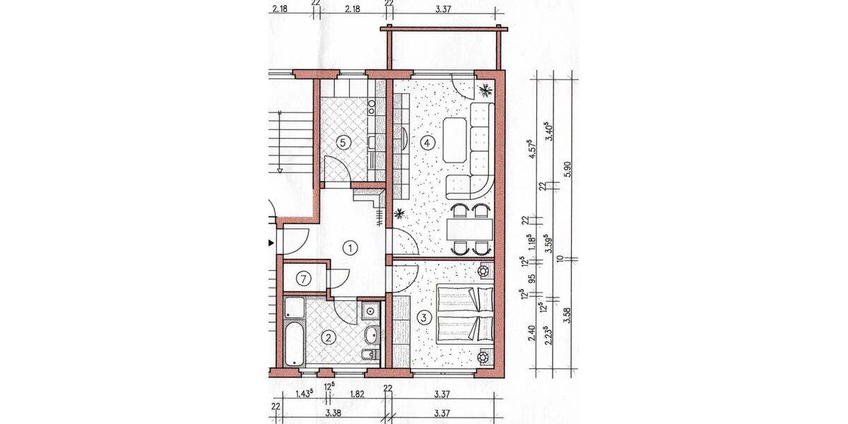 Erdgeschoßwohnung Wismar Altstadt - 2 Zimmer, 59 m&sup2;, 437&euro; | Angebot:26235415
